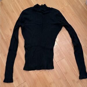 Brandy Melville Black Ribbed Bodysuit